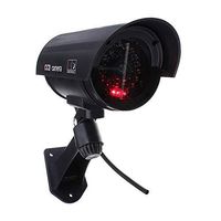 Simulation CCTV Surveillance Outdoor Fake Security Camera Led Flash Black