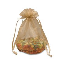 Toffee Organza Bags with Round Bottom | Quantity: 30 | Width: 6 1/2" Gusset - 4"