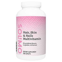 Amazon Brand - Solimo Hair, Skin & Nails Multivitamin, Biotin 3000 mcg per Serving (2 Caplets), 300 Caplets, Value Size