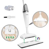 ETIOHUE Spray Mop & Sweeper Kit [3 in 1] | For Floor Cleaning Multi-Purpose Wet & Dry, Vinyl, Hardwood, Laminate, Tile with Washable Microfiber Heads & Floor Scraper | Includes Broom Sweeper & Brush