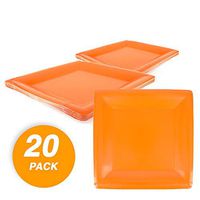 SparkSettings Frosty Paper Plates Cut Proof Heavy Duty Compostable Square Party Plates Disposable Paper Plastic Plates for All Occasions 20 Count Dessert Salad Plates Orange Peel