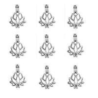 5X Oyster Pearl Beads Cage 3D Lotus Flower Locket Pendant For Wish Necklace Gift Prom Pretty Beautiful Bright For gift Simple Cheap Elegant Fashionable Womens