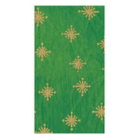 Caspari Starry Paper Guest Towel Napkins in Green, Four Packs of 15