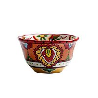 AXZHYX Bowl Vintage Cutlery Hand-Painted Net Red Bowl Ceramic-Shaped Fruit Salad Plate Family Breakfast Cereal Soup Pot 15.5x8.8cm Hotel Tableware Home Noodles Boiled Fish Soup Bowl