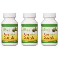 Biotech Nutritions - Graviola 100% Pure Graviola 1300mg Per Servings - 120 Capsules Per Bottle (Annona muricata) | 3-Pack