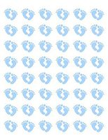 tkcutecandies123 48 Baby Blue FEET Footprints Envelope Seals Labels Stickers 1.2" Round