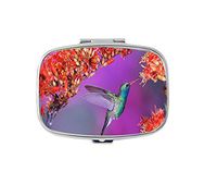 Youroom Hummingbird and safflower Custom HOT Sales Stainless Steel Square Pill Box Medicine Vitamin Organizer Holder Decorative box