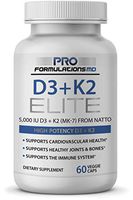D3 + K2 Elite – Vitamin D3 (5,000 IU) + Vitamin K2 (MK-7) – 60 Day Supply – High-Potency, Bioavailable MK-7 from Japanese Fermented Natto