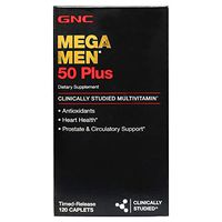 GNC Mega Men 50 Plus Daily Multivitamin for Men, 120 Count, Supports Memory Function, Prostate, and Heart Health