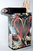 Cigarette Case with Built on Lighter Holder (Heart of Colors)