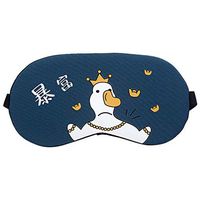 Excursion Home Sleep Eye Mask for Sleeping Cute Duck Pattern Chinese Character Blindfold Super Soft Shade Nap Cover Camping Travel Relax (Blue)
