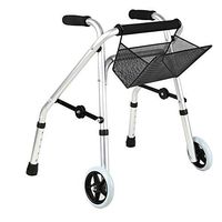 HYXQY-ZY Children's Folding Walker | Disabled Walking Frame | Height Adjustable, Non-Slip, Safe and Stable | Lightweight | with Pulley and Shopping Basket