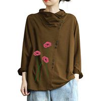 Litetao XL Coffee 632901 (Women Good Blouse Hoodies Long Sleeve Casual Fall Tops Graphic Tee Shirt Sweaters for Women)