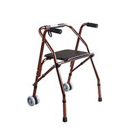 HYXQY-ZY Walker| Folding Walker with Seat and 2 Wheels|Walking Frame for The Elderly|Mobile Assist Device Lightweight- Height Adjustable|Used for Disabled and Lower Body Trainers