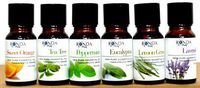 Essential Oil,Therapeutic-Grade Aromatherapy,100% Pure Oils, Set 6x10ml Lavender,Eucalyptus,Peppermint,Tea Tree,Lemon Grass,Sweet Orange