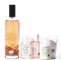 Whamisa Organic Flowers Damask Rose Petal Mist 80ml & Miniatures/Deep rich Toner and Lotion 20ml each/Cleanser 20ml / Random 1 Miniature - Naturally fermented, EWG Verified | BDIH Certifed