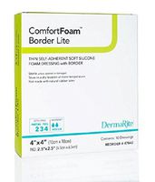 ComfortFoam - Border Lite - Thin Silicone Foam Dressing ComfortFoam - Border Lite 4 X 4 Inch Square Sterile - 10/Box - McK