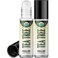 Organic Tea Tree Roll On Essential Oil Rollerball (2 Pack - USDA Certified Organic) Pre-diluted with Glass Roller Ball for Aromatherapy, Kids, Children, Adults Topical Skin Application - 10ml Bottle