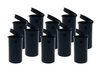 19 DRAM POP TOP BOTTLES QTY CASE SIZE COUNT Rx Pill Prescription Vials Crafts Coins Storage Medicine MMJ 420 CONTAINERS & MADE IN USA (10 PCS, BLACK - Solid (Opaque)