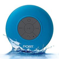 PORT Water Proof Bluetooth 3.0 Speaker, Water Resistant Mini Wireless Shower Speaker, Handsfree Portable Speakerphone with Built-in Mic (Blue)