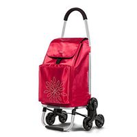 Shopping Cart Shopping Trolley Trolley Luggage Trailer Climbing Folding Portable Cart Buying Food Cart Small Pulling Car Old-Age Trolley Car (Color : Red, Size : 1004544cm)