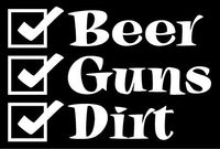 Beer Guns Dirt Hunting Vinyl Decal Sticker|Cars Trucks Vans Walls Laptops|WHITE|5.5 In|KCD592