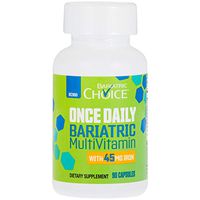 Bariatric Choice  ONCE DAILY Bariatric Multivitamin Capsule with 45 mg of Iron (90 Count), Bariatric Vitamin Supplement for Post Bariatric Surgery Gastric Bypass Patients
