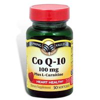 Spring Valley - Co Q-10, Plus L-Carnitine 100 mg, 50 Softgels