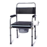 WDDMFR Adjustable Commode Chair,Foldable Toilet Bathroom Chair Disability Mobility Aid Suitable for Bedroom, washroom, Hospital
