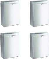Bobrick 270 Contura Sanitary Napkin Receptacle, Rectangular, Stainless Steel, 1gal (Pack of 4)