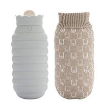 YUN Silicone Hot Water Bottle Female Student Injection Water Hand Warmer Mini Water with Carry Three Colors Optional (Color : Gray)