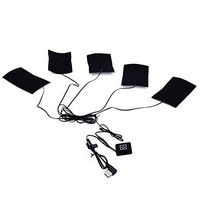 5V 3 Gear Adjusted Temperature Electric Clothes Heating Pad Thermal Vest Heated Jacket for Neck, Back, Lumbar Heating, Heating Pad Pet Warmer (Type4:One Drag Five)