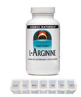 Source Naturals Free Form L-Arginine 1000 Milligrams Promotes Increased Circulation Dietary Supplement - 200 Tablets (with Daily Pill Organizer)