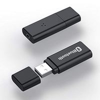 Bluetooth Transmitter Receiver 2-in-1 V5.0, Juya Wireless Audio Adapter with 3.5mm AUX for Car Headphones PC TV Home Stereo, USB Power Supply, Black