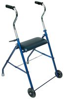 DMI Adjustable Folding Steel Rollator Walker with Cushioned Seat, Royal Blue