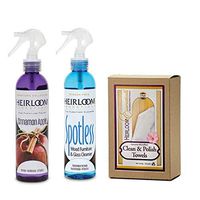 Heirloom Essentials Two-Step Furniture Cleaner And Polish Combo with Towels (Cinnamon Apple)