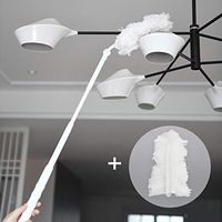 Telescoping Microfiber Duster Flexible Washable 360 Degree Head, Set of 2 Extension Pole Bendable Brush Long Hand Dusting Brush with Cleaning Cloth for Car Ceiling Fan Blinds Cobweb