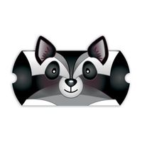 Jillson Roberts Animal-Shaped Pillow Boxes, Black/White Raccoon, 6-Count (GCA006)