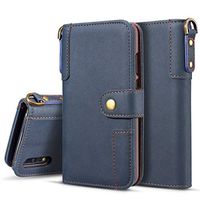 JUNXI Phone case Phone Cover Cowhide Texture Horizontal Flip Leather Case for Huawei P30, with Holder & Card Slots & Wallet & Sling (Black) Full Body Protection (Color : Blue)