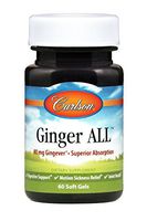 Carlson - Ginger All, 80 mg Gingever - Superior Absorption, Digestive Support, Motion Sickness Relief & Joint Health, 60 Soft gels