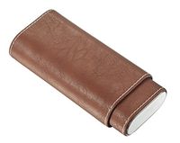 Visol Gunner Chocolate Brown Leather Cigar Case with Cedar Lining