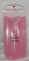 IGC 100 Straws - Flex/Flexible Drinking Straws - Luau - Wedding - Party - Pastel Pink - 100 Flexible Straws