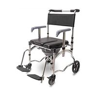 JJZXPJ Commode Chair， Shower Chair with Wheels Adjustable Height with Padded Seat Shower Bedside Commode Chair with Casters and Pedal Transport Toilet Commode for The Elderly，Patient
