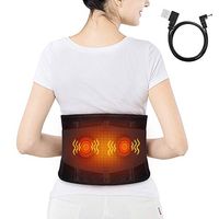 Heating Waist Massage Belt, Lumbar Heating Pad Heated Belly Wrap Belt with 2 Vibration Motors and Compression Strap for Lower Back Arthritic Abdominal Pain Relief, Fits Men and Women(Not Rechargeable)