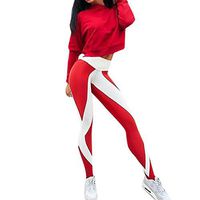 Neartime Women Leggings, 2018 New Striped Skinny Yoga Pants Fitness Sports Gym Mid Waist Athletic Pants (S, Red)