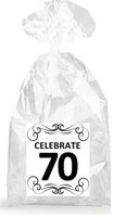 Elegant Celebrate 70th Birthday Party Favor Bags with Ties - 12pack