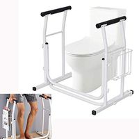 LXT PANDA Drive Medical Stand Alone Toilet Safety Rail, Medical Bathroom Adjustable Height Toilet Rail Grab Bar and Commode Safety Frame Handle.