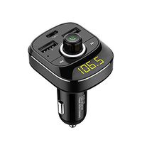 Leoie Dual USB Charger Bluetooth Car Handsfree Kit Wireless FM Transmitter Lossless MP3 Player with Type-c Fast Charging Port