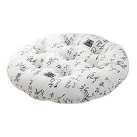 Meidexian888 Linen Seat Cushion,Calligraphy Cushion Round Cotton Upholstery Soft Padded Cushion Pad Seat Cushion for Office Home Or Car (Multicolor, C)