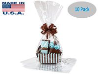 10 Pack Flat Large 18 in X 30 in Clear Cellophane Bags Gift Basket Bags Cello Gift Bags